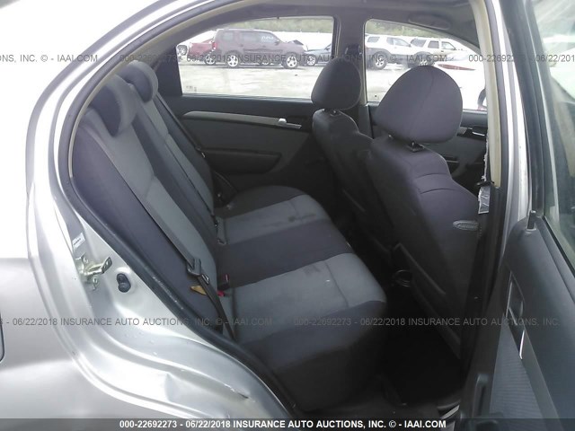 KL1TD566X8B206749 - 2008 CHEVROLET AVEO LS SILVER photo 8