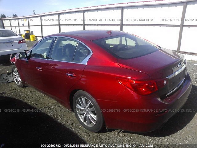 JN1BV7AP0EM683965 - 2014 INFINITI Q50 PREMIUM/SPORT RED photo 3