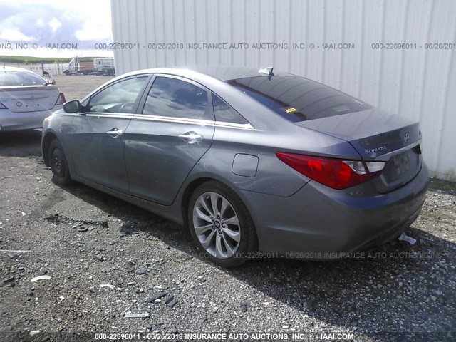 5NPEC4ABXCH416181 - 2012 HYUNDAI SONATA SE/LIMITED GRAY photo 3