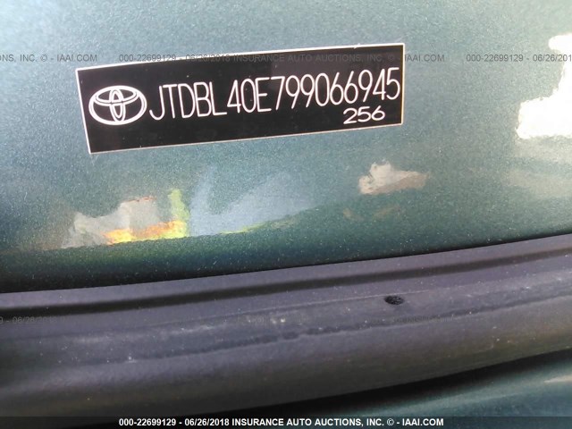 JTDBL40E799066945 - 2009 TOYOTA COROLLA LE/XLE BLUE photo 9