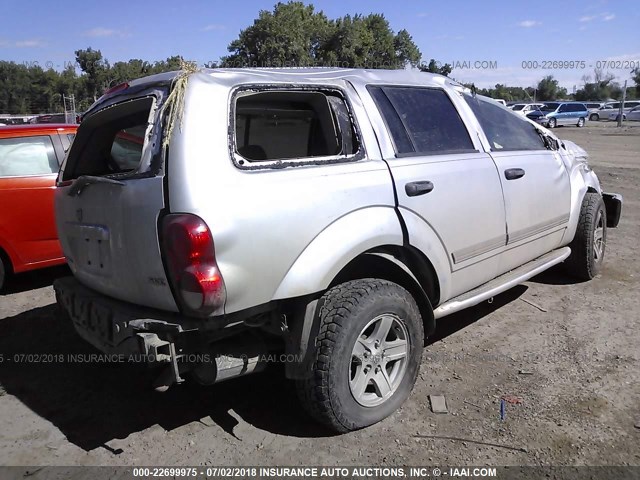 1D4HB48N96F155322 - 2006 DODGE DURANGO SLT SILVER photo 4