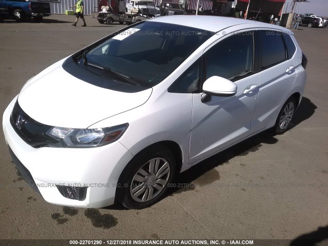 JHMGK5H59GX004120 - 2016 HONDA FIT LX WHITE photo 2