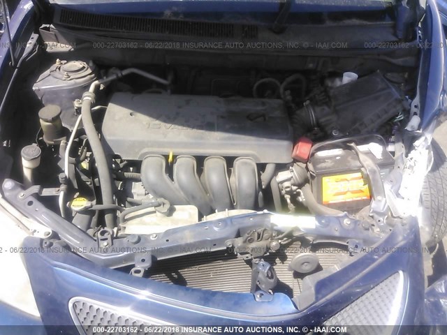 5Y2SL63845Z454047 - 2005 PONTIAC VIBE BLUE photo 10