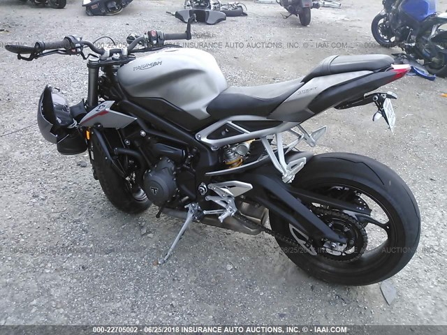 SMTA464S7JT811769 - 2018 TRIUMPH MOTORCYCLE STREET TRIPLE RS/ABS GRAY photo 3