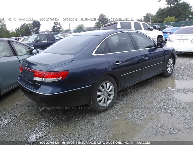 KMHFC46F57A194609 - 2007 HYUNDAI AZERA SE/LIMITED BLUE photo 4