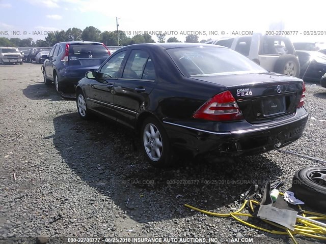 WDBRF61J04E016447 - 2004 MERCEDES-BENZ C 240 BLACK photo 3