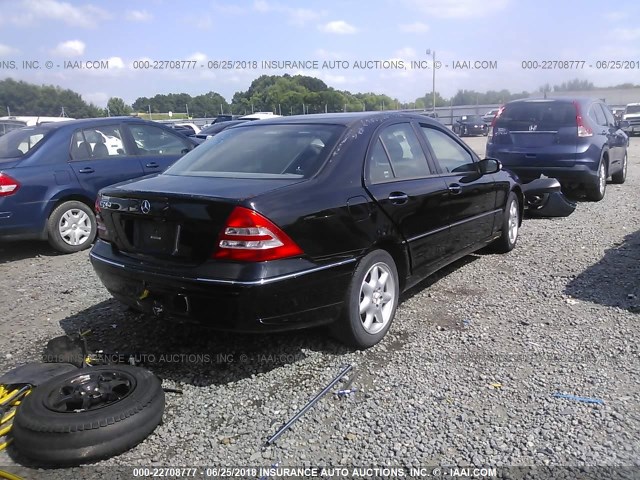 WDBRF61J04E016447 - 2004 MERCEDES-BENZ C 240 BLACK photo 4