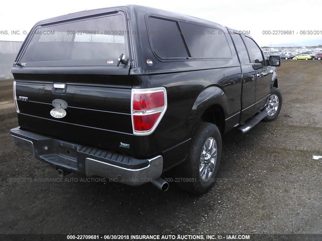 1FTFX1EV4AKA21987 - 2010 FORD F150 SUPER CAB BLACK photo 4