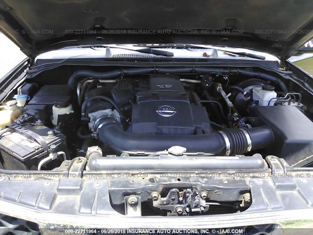 5N1AR18W86C629985 - 2006 NISSAN PATHFINDER LE/SE/XE BLACK photo 10