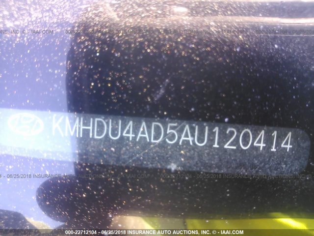 KMHDU4AD5AU120414 - 2010 HYUNDAI ELANTRA BLUE/GLS/SE RED photo 9