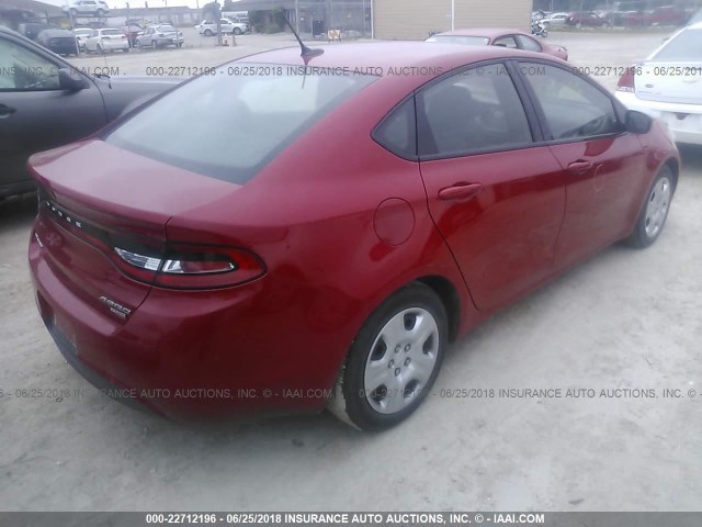 1C3CDFAH5DD208855 - 2013 DODGE DART SE/AERO RED photo 4