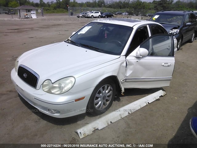 KMHWF35HX4A087233 - 2004 HYUNDAI SONATA GLS/LX WHITE photo 2