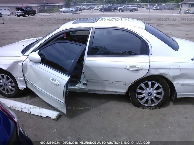 KMHWF35HX4A087233 - 2004 HYUNDAI SONATA GLS/LX WHITE photo 6