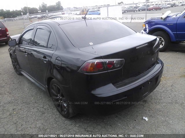 JA32U8FW4AU012099 - 2010 MITSUBISHI LANCER GTS BLACK photo 3