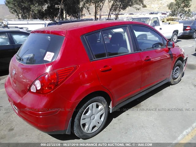 3N1BC1CP1BL473154 - 2011 NISSAN VERSA S/SL RED photo 4