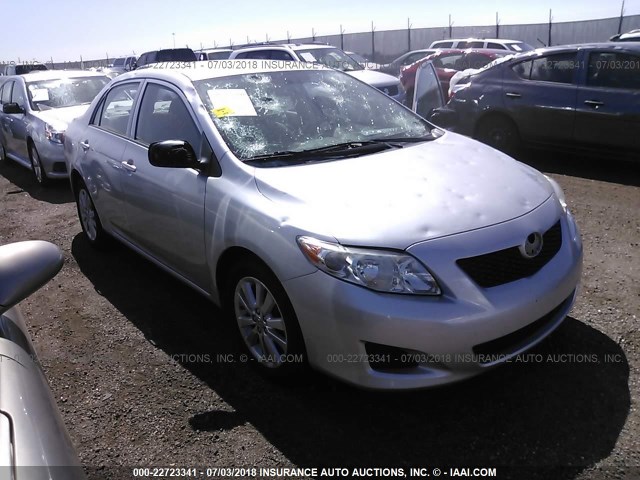 1NXBU4EE5AZ256438 - 2010 TOYOTA COROLLA S/LE/XLE SILVER photo 1