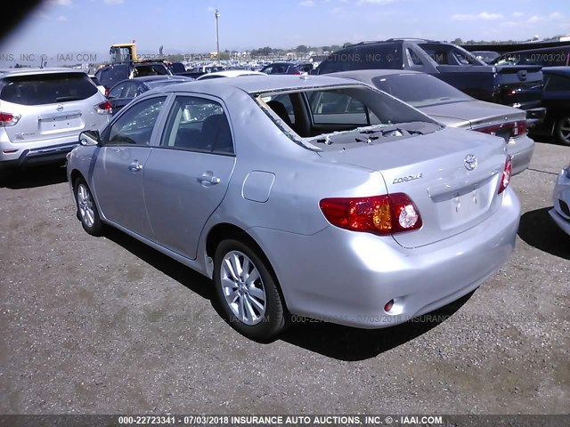 1NXBU4EE5AZ256438 - 2010 TOYOTA COROLLA S/LE/XLE SILVER photo 3