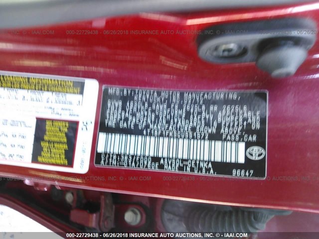 4T1BF1FK5CU551572 - 2012 TOYOTA CAMRY SE/LE/XLE 红色 照片 9