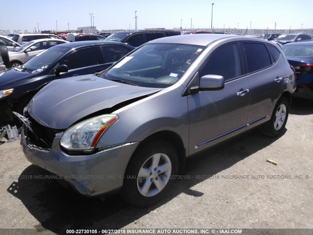 JN8AS5MT6DW520789 - 2013 NISSAN ROGUE S/SV GRAY photo 2