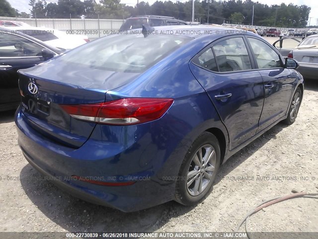 5NPD84LF6HH086284 - 2017 HYUNDAI ELANTRA SE/VALUE/LIMITED BLUE photo 4