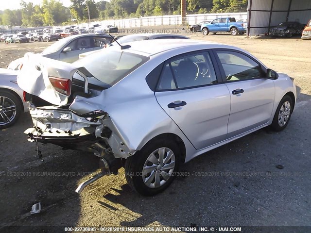 3KPA24AB1JE071495 - 2018 KIA RIO LX/S SILVER photo 4