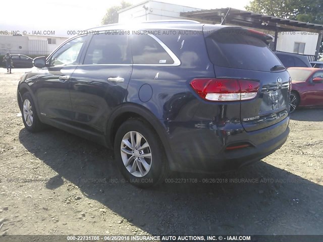 5XYPGDA59JG389261 - 2018 KIA SORENTO LX/L Navy photo 3