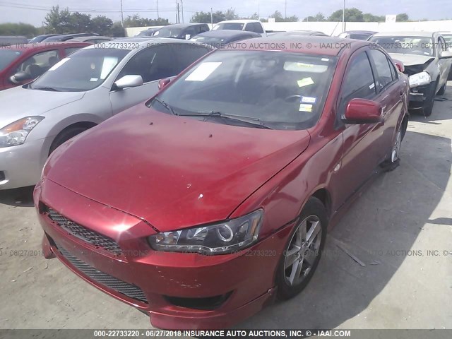 JA3AU26U69U025245 - 2009 MITSUBISHI LANCER ES/ES SPORT RED photo 2