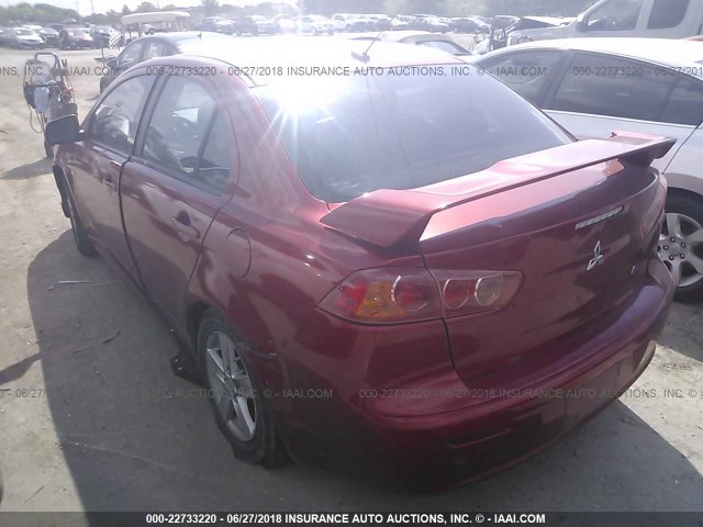 JA3AU26U69U025245 - 2009 MITSUBISHI LANCER ES/ES SPORT RED photo 3