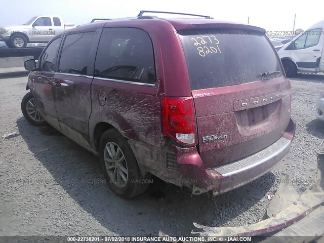 2C4RDGCG6ER463139 - 2014 DODGE GRAND CARAVAN SXT RED photo 3