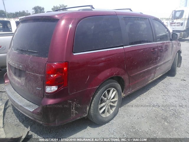 2C4RDGCG6ER463139 - 2014 DODGE GRAND CARAVAN SXT RED photo 4