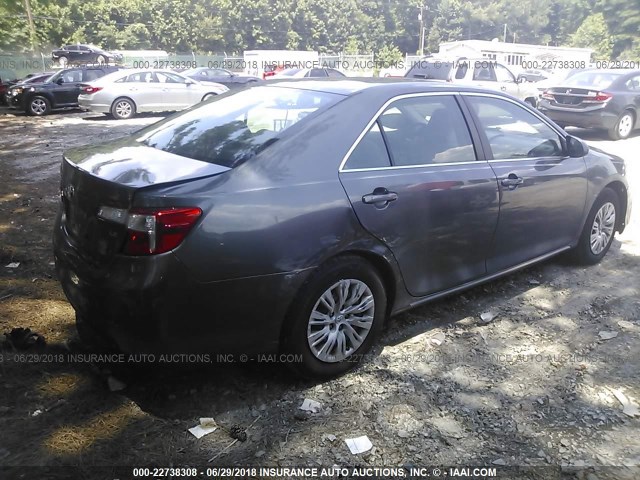 4T4BF1FK0CR244168 - 2012 TOYOTA CAMRY SE/LE/XLE GRAY photo 4