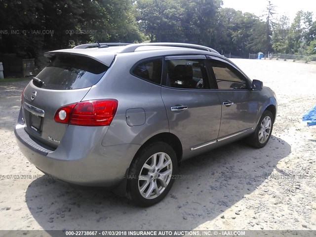 JN8AS5MV9DW618152 - 2013 NISSAN ROGUE S/SV GRAY photo 4