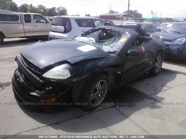 4A3AE75H03E007449 - 2003 MITSUBISHI ECLIPSE SPYDER GTS BLACK photo 2