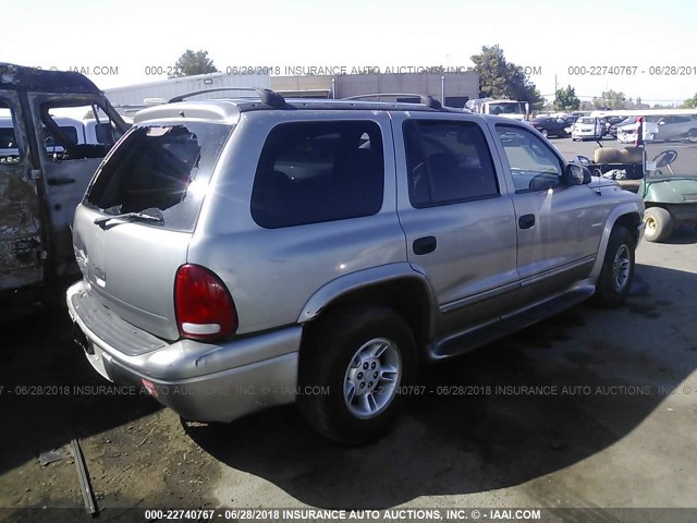 1B4HR28Z5YF297179 - 2000 DODGE DURANGO GRAY photo 4