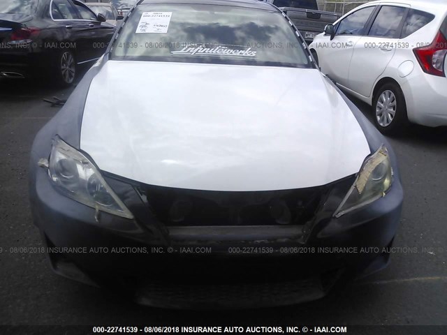 JTHBK262165009677 - 2006 LEXUS IS 250 WHITE photo 6