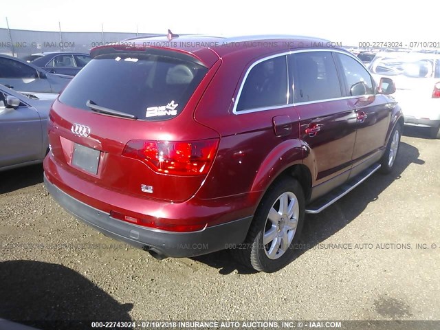 WA1BY74L58D047425 - 2008 AUDI Q7 3.6 QUATTRO PREMIUM RED photo 4