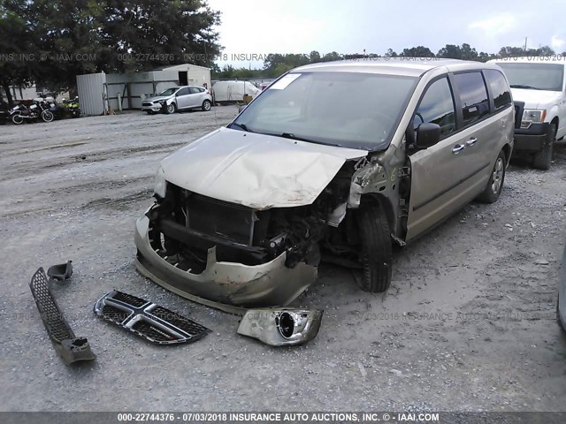 2C4RDGBG7DR648235 - 2013 DODGE GRAND CARAVAN SE GOLD photo 2