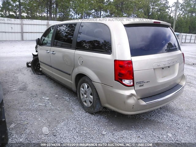 2C4RDGBG7DR648235 - 2013 DODGE GRAND CARAVAN SE GOLD photo 3