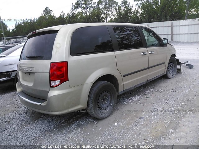 2C4RDGBG7DR648235 - 2013 DODGE GRAND CARAVAN SE GOLD photo 4