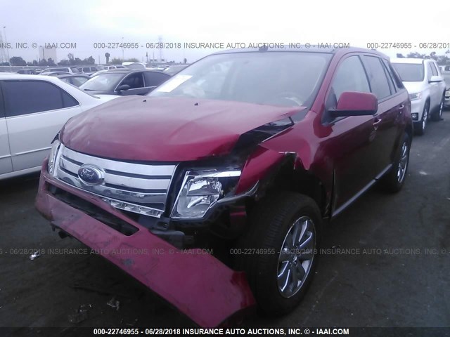 2FMDK3JC6ABA68207 - 2010 FORD EDGE SEL RED photo 2