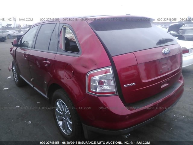 2FMDK3JC6ABA68207 - 2010 FORD EDGE SEL RED photo 3