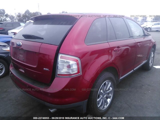 2FMDK3JC6ABA68207 - 2010 FORD EDGE SEL RED photo 4