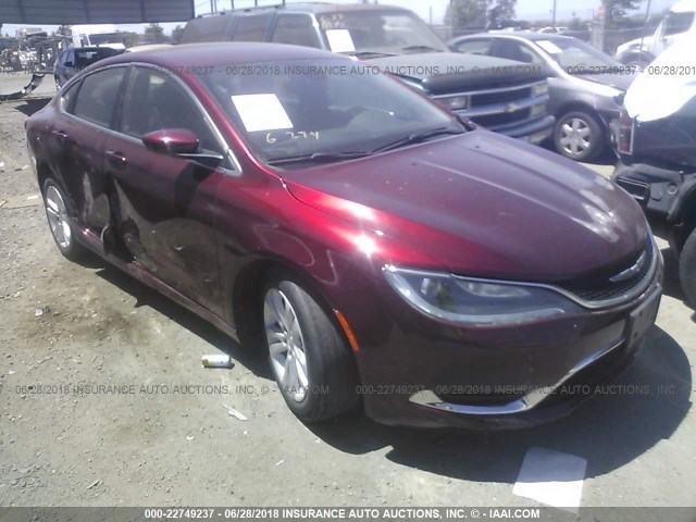 1C3CCCAB7GN170878 - 2016 CHRYSLER 200 LIMITED BURGUNDY photo 1