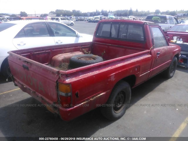 JT4RN50R1G0211237 - 1986 TOYOTA PICKUP 1/2 TON RN50 RED photo 4