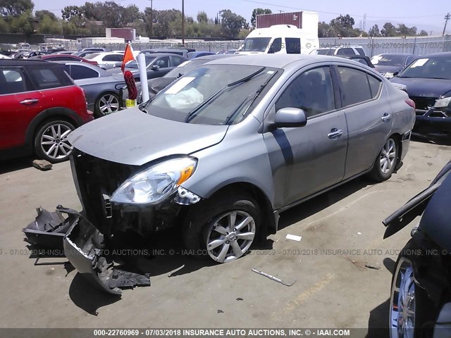 3N1CN7AP0EL852879 - 2014 NISSAN VERSA S/S PLUS/SV/SL SILVER photo 2