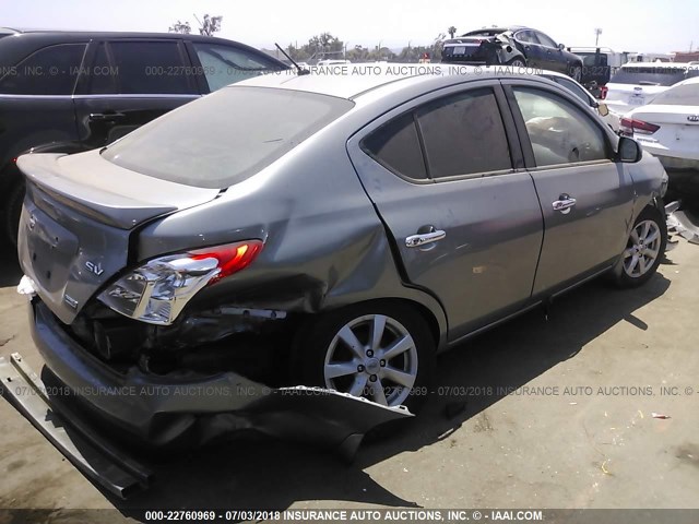 3N1CN7AP0EL852879 - 2014 NISSAN VERSA S/S PLUS/SV/SL SILVER photo 4