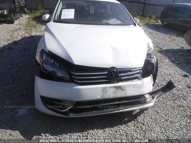 1VWAP7A33CC038825 - 2012 VOLKSWAGEN PASSAT S WHITE photo 6