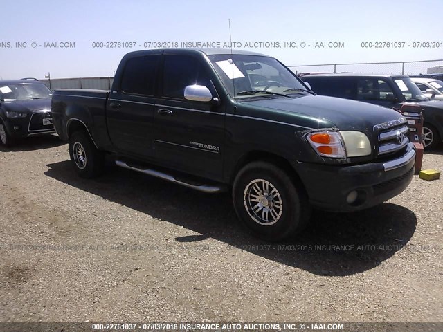 5TBET34174S436843 - 2004 TOYOTA TUNDRA DOUBLE CAB SR5 GREEN photo 1