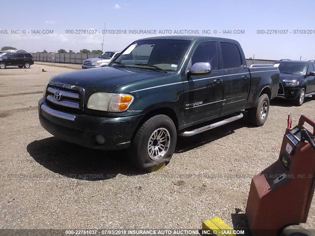 5TBET34174S436843 - 2004 TOYOTA TUNDRA DOUBLE CAB SR5 GREEN photo 2