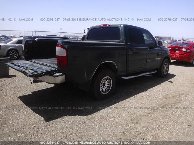 5TBET34174S436843 - 2004 TOYOTA TUNDRA DOUBLE CAB SR5 GREEN photo 4